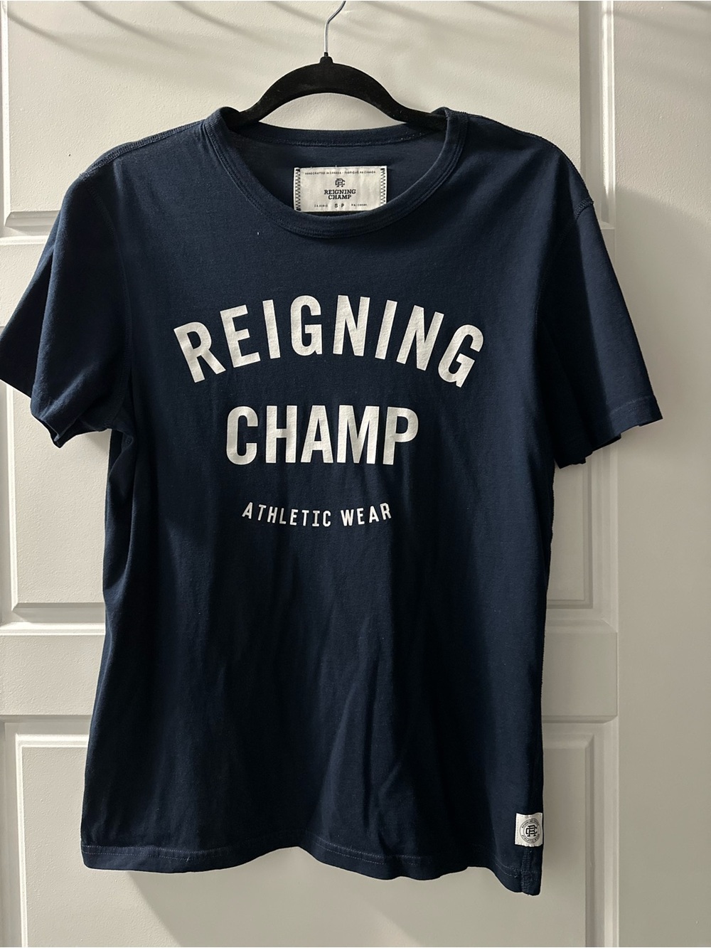 Reigning Champ Navy Graphic Logo Tee Size S